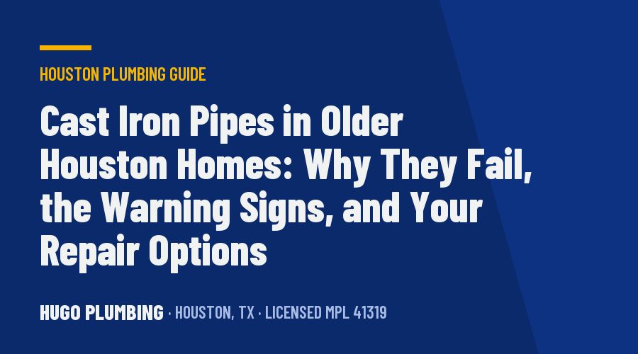 Cast Iron Pipes in Older Houston Homes: Why They Fail, the Warning Signs, and Your Repair Options
